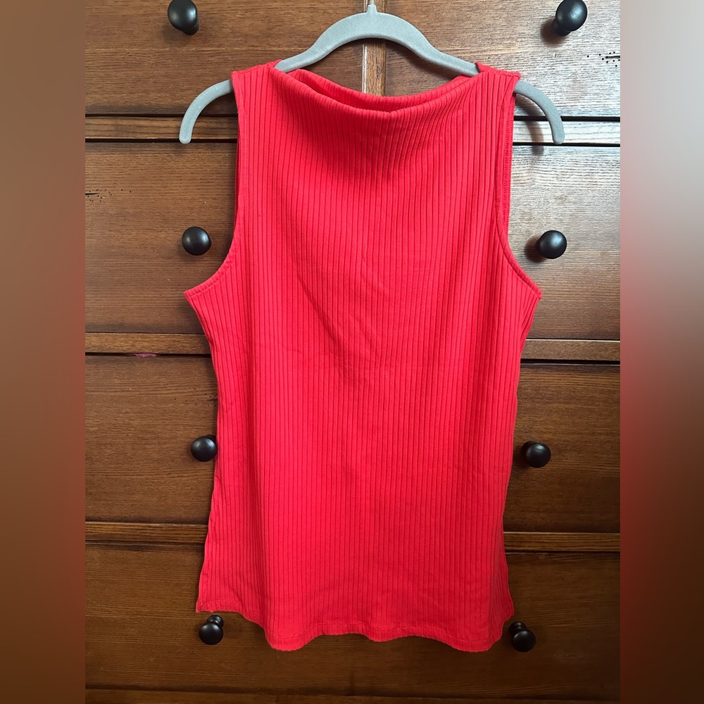 Old Navy Vibrant Red Ribbed Tank Top